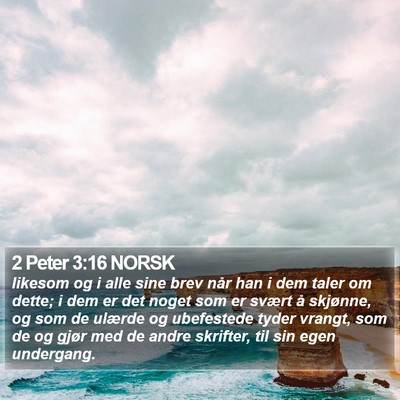 2 Peter 3:16 NORSK Bible Verse Image