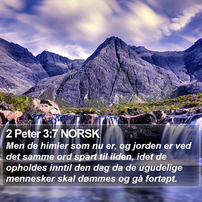2 Peter 3:7 NORSK Bible Verse Image
