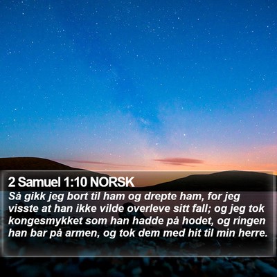 2 Samuel 1:10 NORSK Bible Verse Image