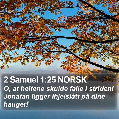 2 Samuel 1:25 NORSK Bible Verse Image