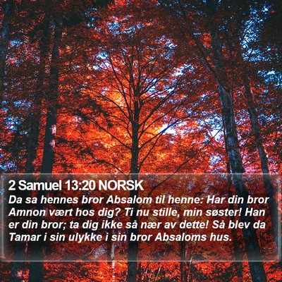 2 Samuel 13:20 NORSK Bible Verse Image