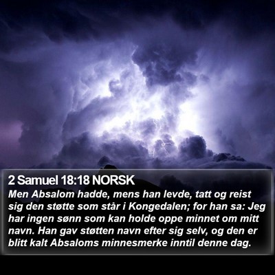 2 Samuel 18:18 NORSK Bible Verse Image
