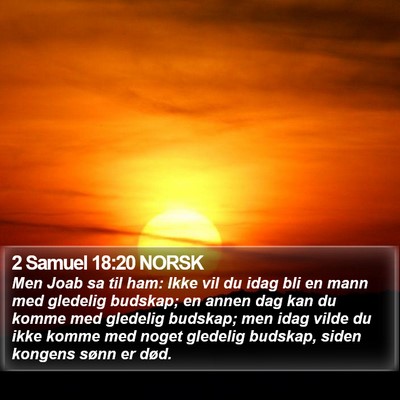 2 Samuel 18:20 NORSK Bible Verse Image