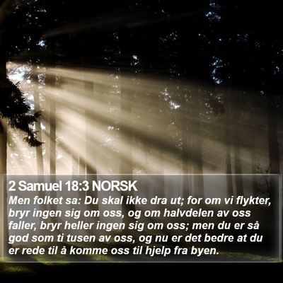 2 Samuel 18:3 NORSK Bible Verse Image
