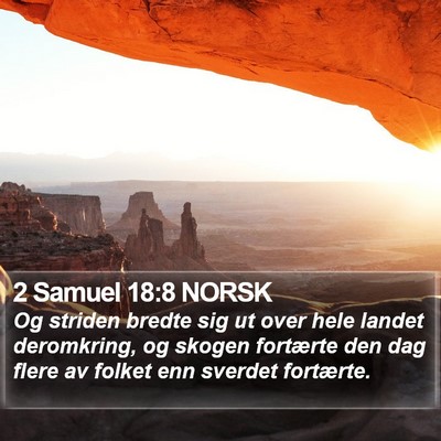 2 Samuel 18:8 NORSK Bible Verse Image