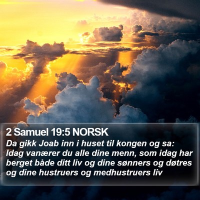 2 Samuel 19:5 NORSK Bible Verse Image