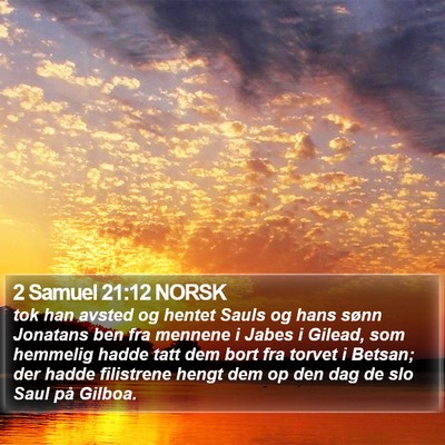 2 Samuel 21:12 NORSK Bible Verse Image