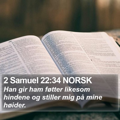 2 Samuel 22:34 NORSK Bible Verse Image
