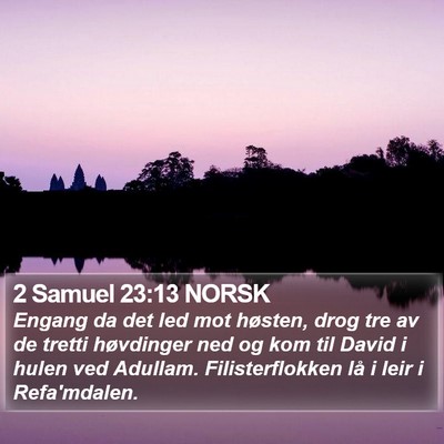 2 Samuel 23:13 NORSK Bible Verse Image