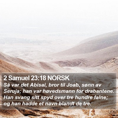 2 Samuel 23:18 NORSK Bible Verse Image