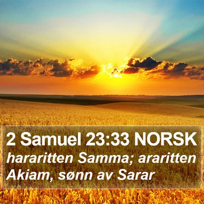 2 Samuel 23:33 NORSK Bible Verse Image