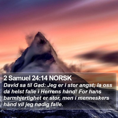 2 Samuel 24:14 NORSK Bible Verse Image
