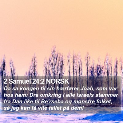 2 Samuel 24:2 NORSK Bible Verse Image