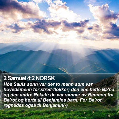 2 Samuel 4:2 NORSK Bible Verse Image