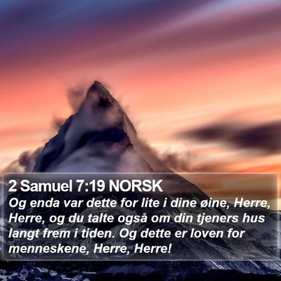 2 Samuel 7:19 NORSK Bible Verse Image