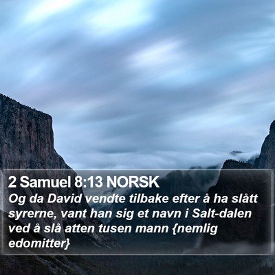 2 Samuel 8:13 NORSK Bible Verse Image