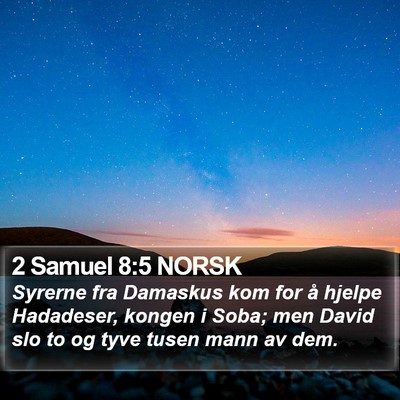 2 Samuel 8:5 NORSK Bible Verse Image