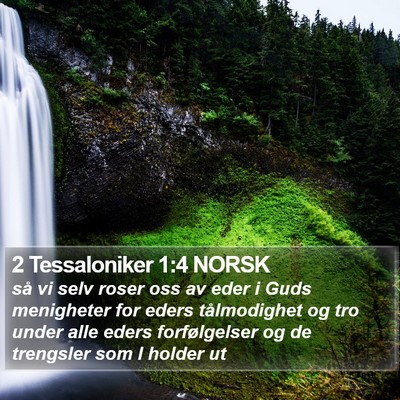 2 Tessaloniker 1:4 NORSK Bible Verse Image