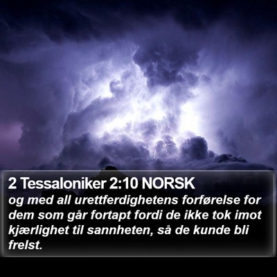 2 Tessaloniker 2:10 NORSK Bible Verse Image