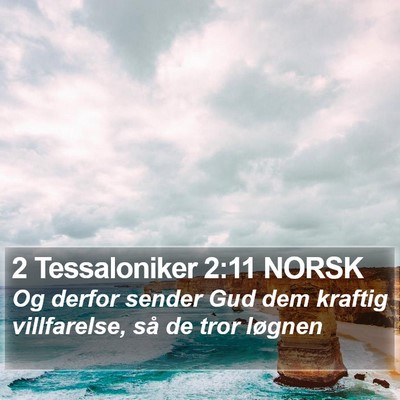 2 Tessaloniker 2:11 NORSK Bible Verse Image