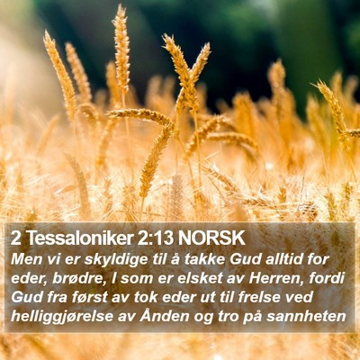 2 Tessaloniker 2:13 NORSK Bible Verse Image