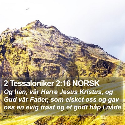2 Tessaloniker 2:16 NORSK Bible Verse Image
