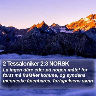 2 Tessaloniker 2:3 NORSK Bible Verse Image