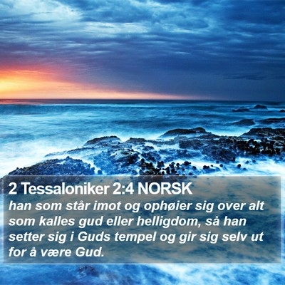 2 Tessaloniker 2:4 NORSK Bible Verse Image