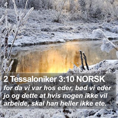 2 Tessaloniker 3:10 NORSK Bible Verse Image