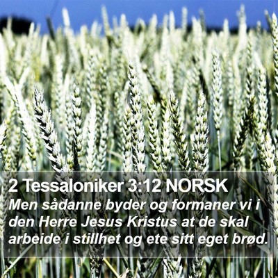 2 Tessaloniker 3:12 NORSK Bible Verse Image