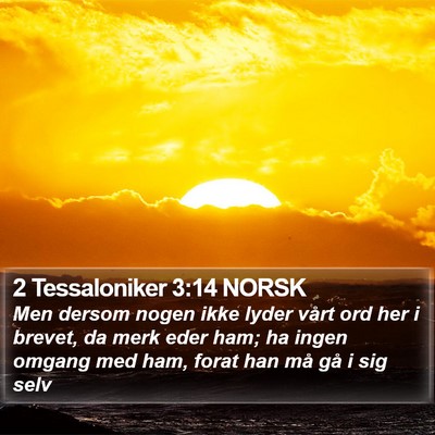 2 Tessaloniker 3:14 NORSK Bible Verse Image