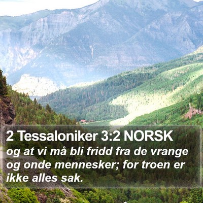 2 Tessaloniker 3:2 NORSK Bible Verse Image