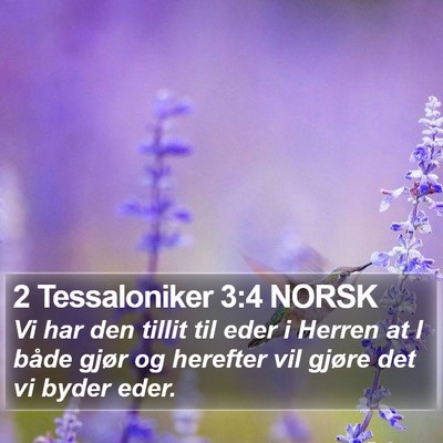 2 Tessaloniker 3:4 NORSK Bible Verse Image