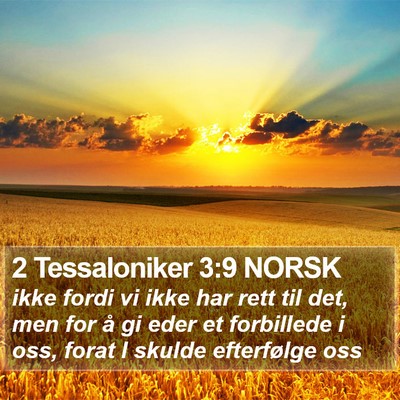2 Tessaloniker 3:9 NORSK Bible Verse Image