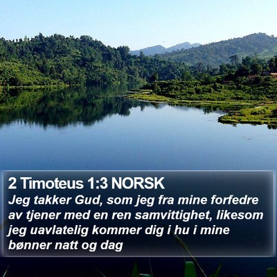 2 Timoteus 1:3 NORSK Bible Verse Image