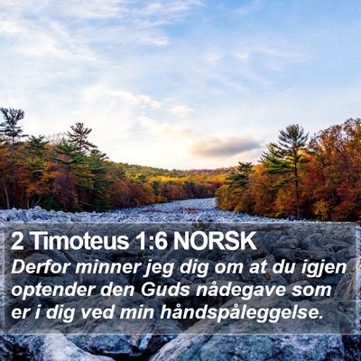 2 Timoteus 1:6 NORSK Bible Verse Image