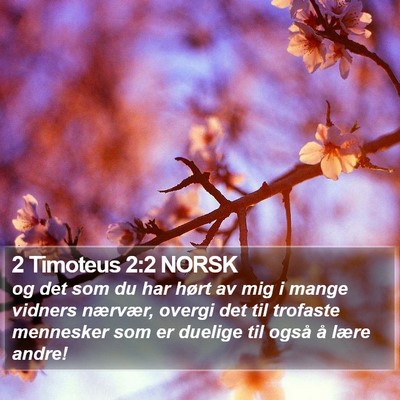2 Timoteus 2:2 NORSK Bible Verse Image