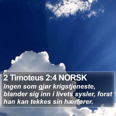2 Timoteus 2:4 NORSK Bible Verse Image