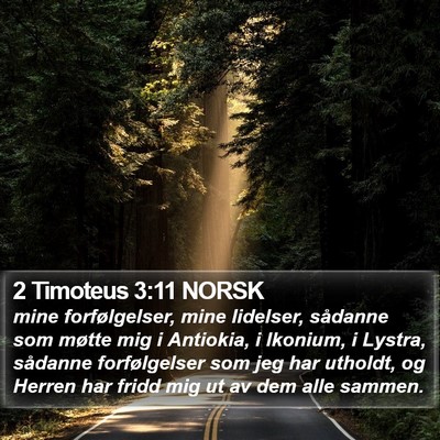 2 Timoteus 3:11 NORSK Bible Verse Image
