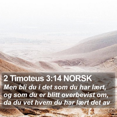 2 Timoteus 3:14 NORSK Bible Verse Image