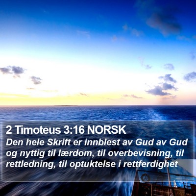 2 Timoteus 3:16 NORSK Bible Verse Image