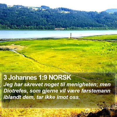 3 Johannes 1:9 NORSK Bible Verse Image