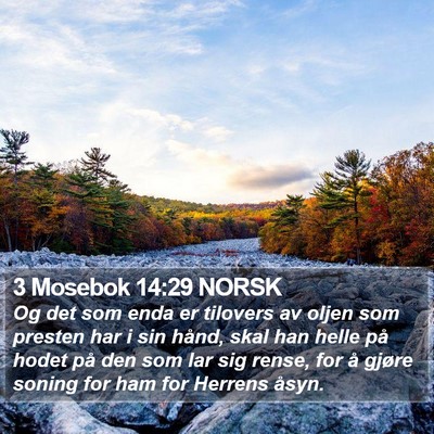 3 Mosebok 14:29 NORSK Bible Verse Image