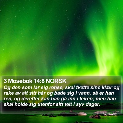 3 Mosebok 14:8 NORSK Bible Verse Image