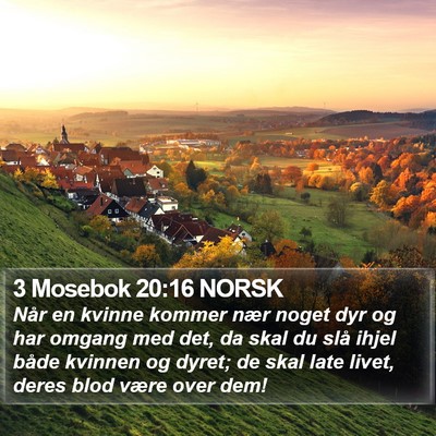 3 Mosebok 20:16 NORSK Bible Verse Image