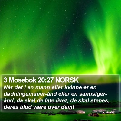 3 Mosebok 20:27 NORSK Bible Verse Image