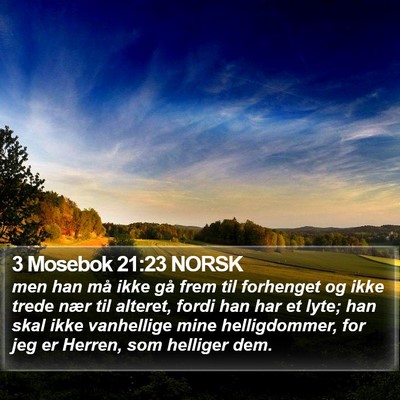 3 Mosebok 21:23 NORSK Bible Verse Image