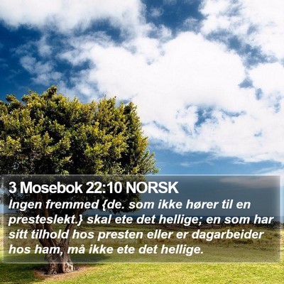 3 Mosebok 22:10 NORSK Bible Verse Image