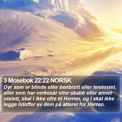 3 Mosebok 22:22 NORSK Bible Verse Image