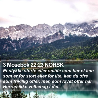 3 Mosebok 22:23 NORSK Bible Verse Image